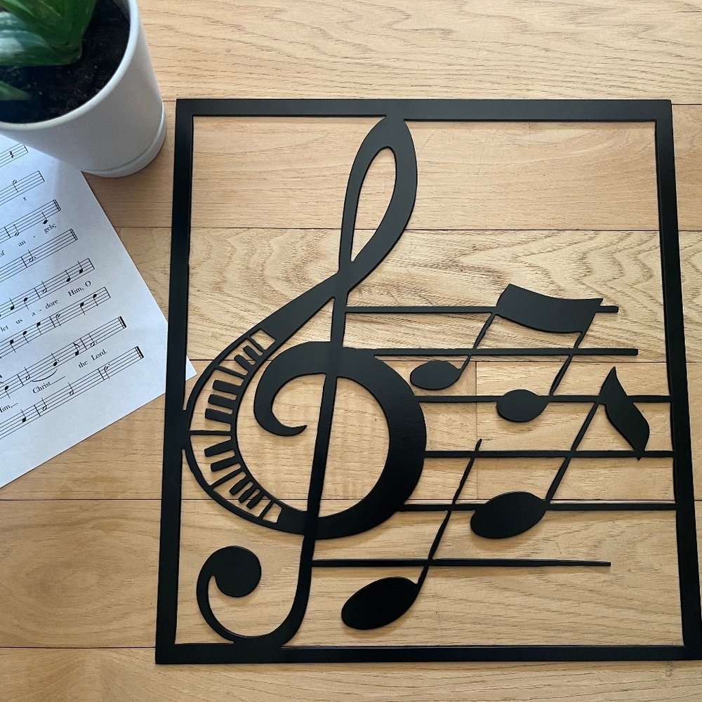 Metal Music Note Sign